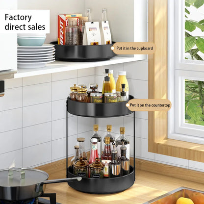 Grey 3-Layer 360° Kitchen Cabinet Organizer