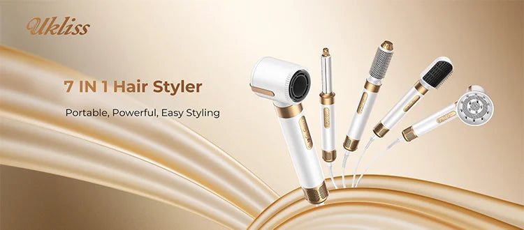 7 in 1 Hair Dryer Brush with Ionic Hot Air Comb