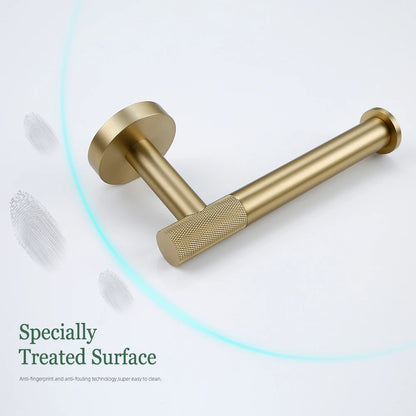 Gold Bathroom Accessories Set with Towel Bar and Hooks