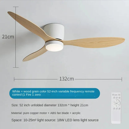 Smart Ceiling Fan Light with Remote Nordic Style Low Profile