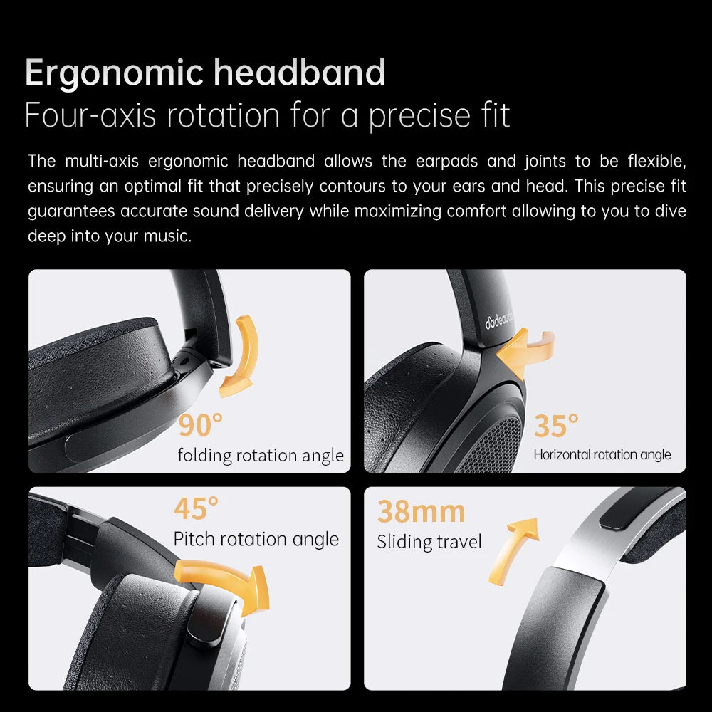 JT7 Black Over-Ear Planar Magnetic Audiophile Headphones
