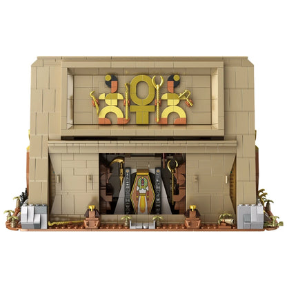 Ancient Egyptian Temple Building Blocks DIY Model with Statues