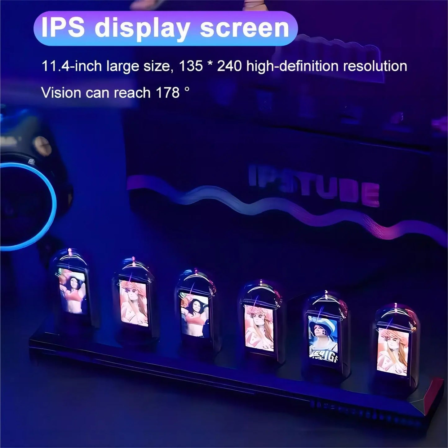 RGB Nixie Tube Clock with IPS Display and App Control