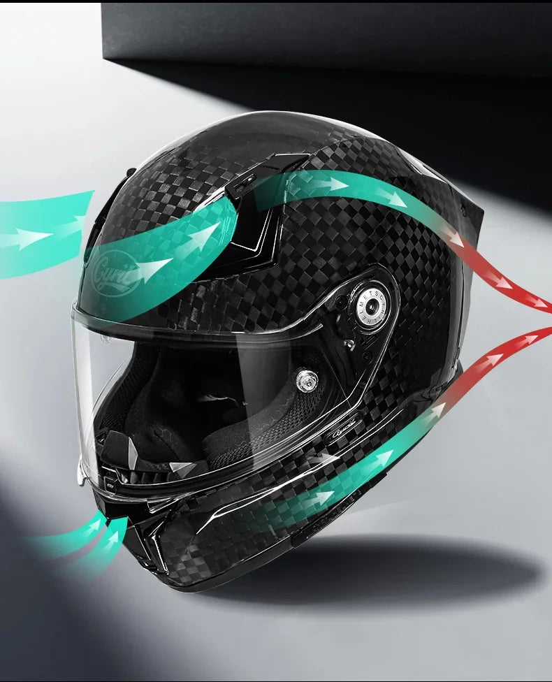 Street Bike Carbon Kevlar Full Face Helmet M