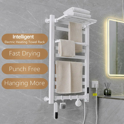 58cm Black Smart Electric Towel Rail for Bathroom