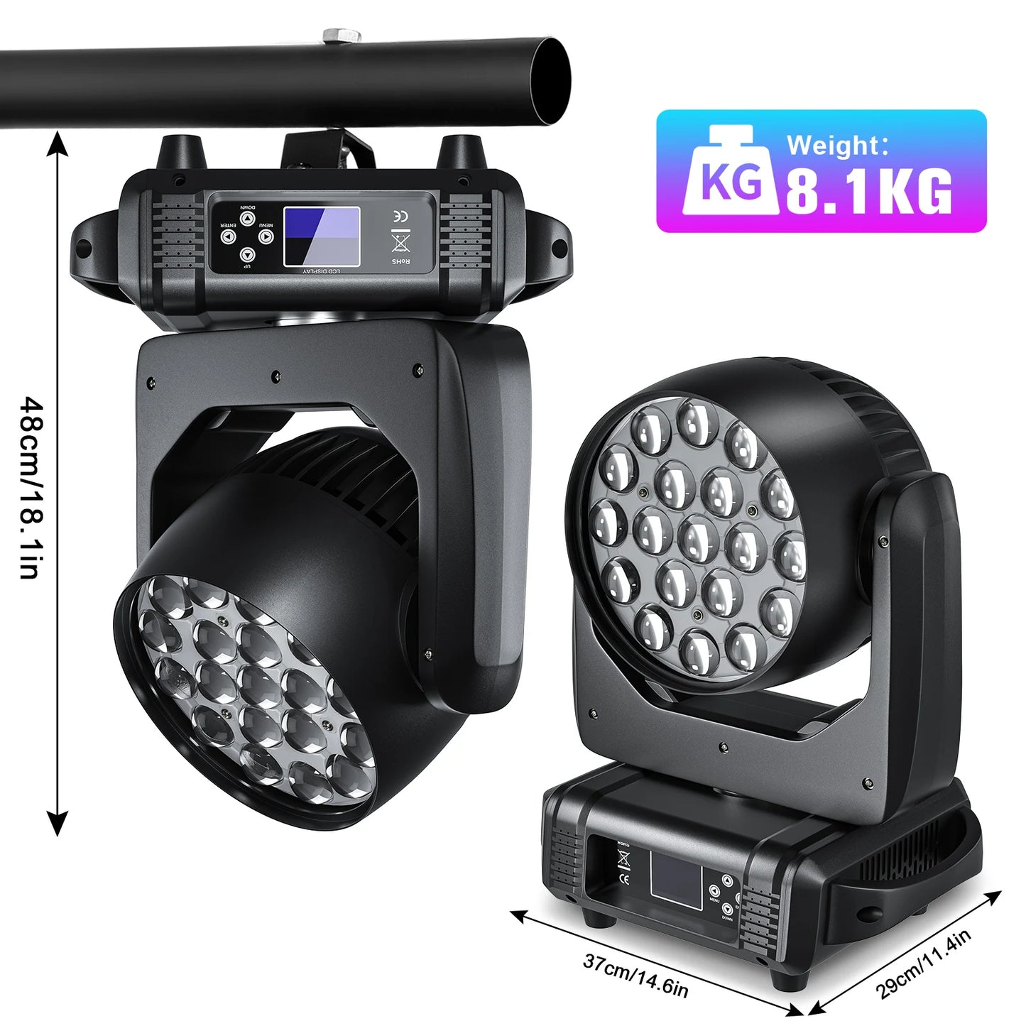 300W RGBW LED Moving Head Light DMX DJ Party