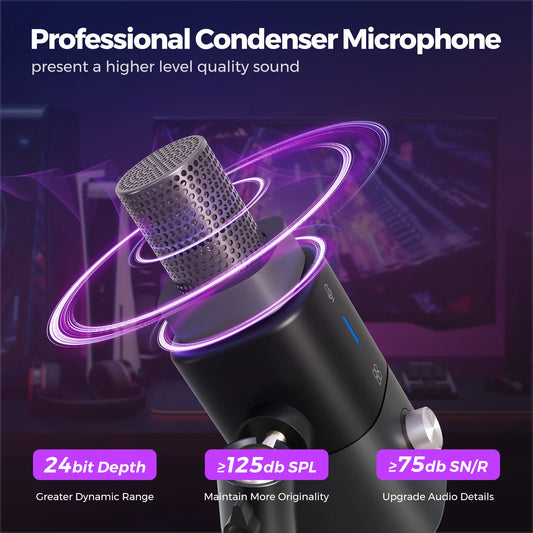 USB XLR Condenser Microphone for Gaming and Streaming