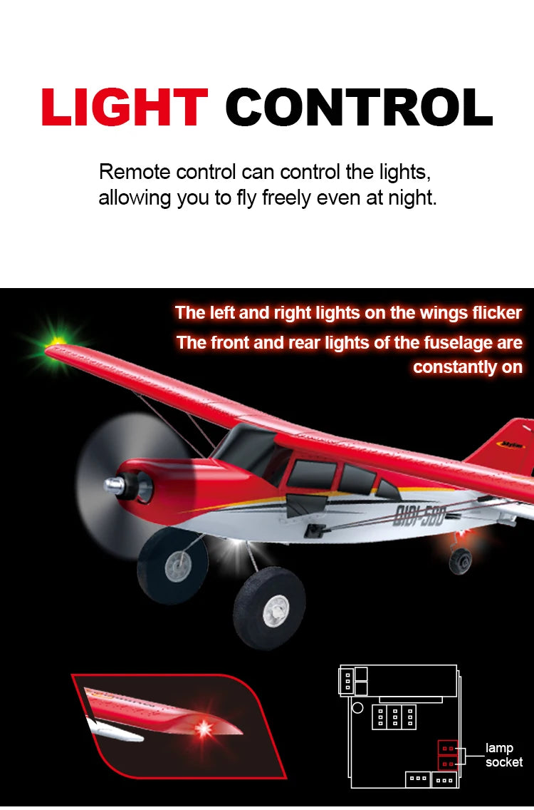 Red 4CH Brushless RC Plane with Fixed Wing