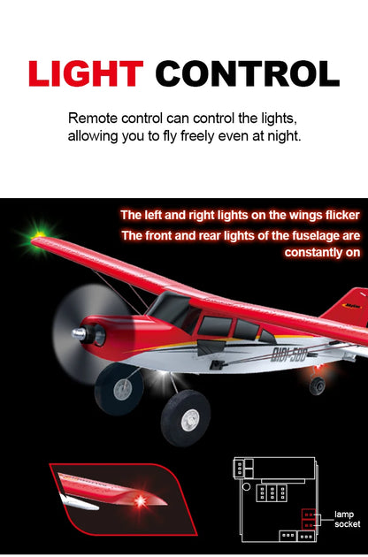 Red 4CH Brushless RC Plane with Fixed Wing