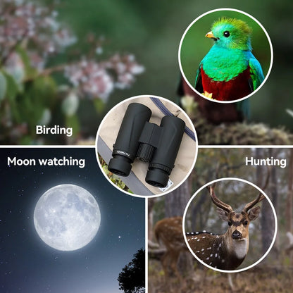 8x42 HD Binoculars with Flat-Field Optics for Outdoor Use