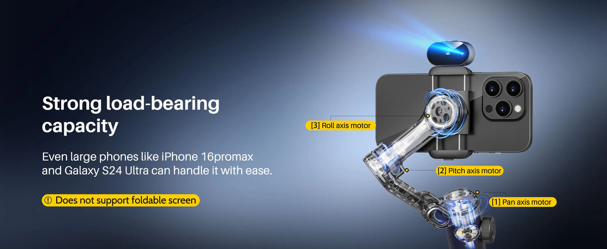 Smart AI Smartphone Gimbal with Built-In Extension Rod