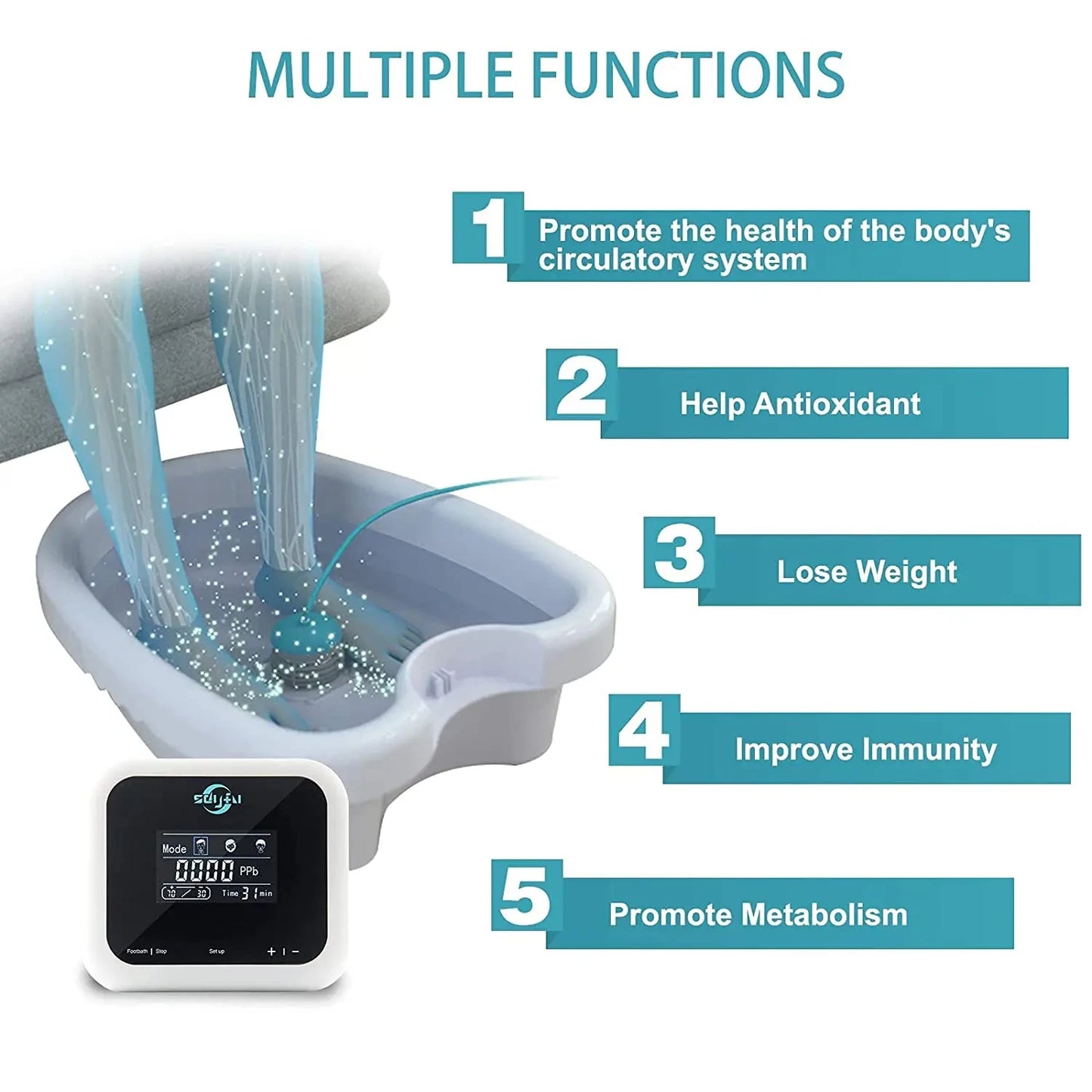 Portable Ionic Foot Bath with AquaCell Ion Technology