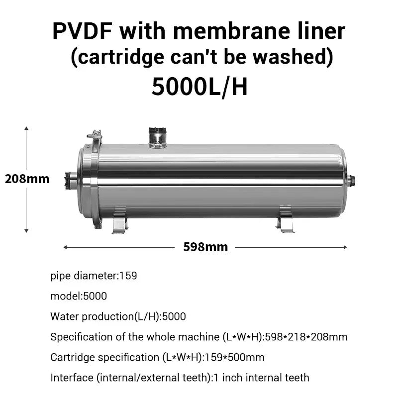 Kitchen Water Filter Cartridge 5000L PVDF Filtration