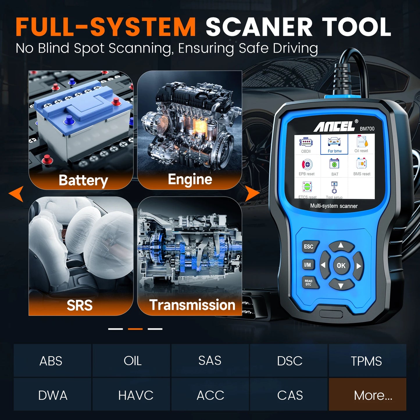 Full System Auto Diagnostic Tool with TPMS Functions