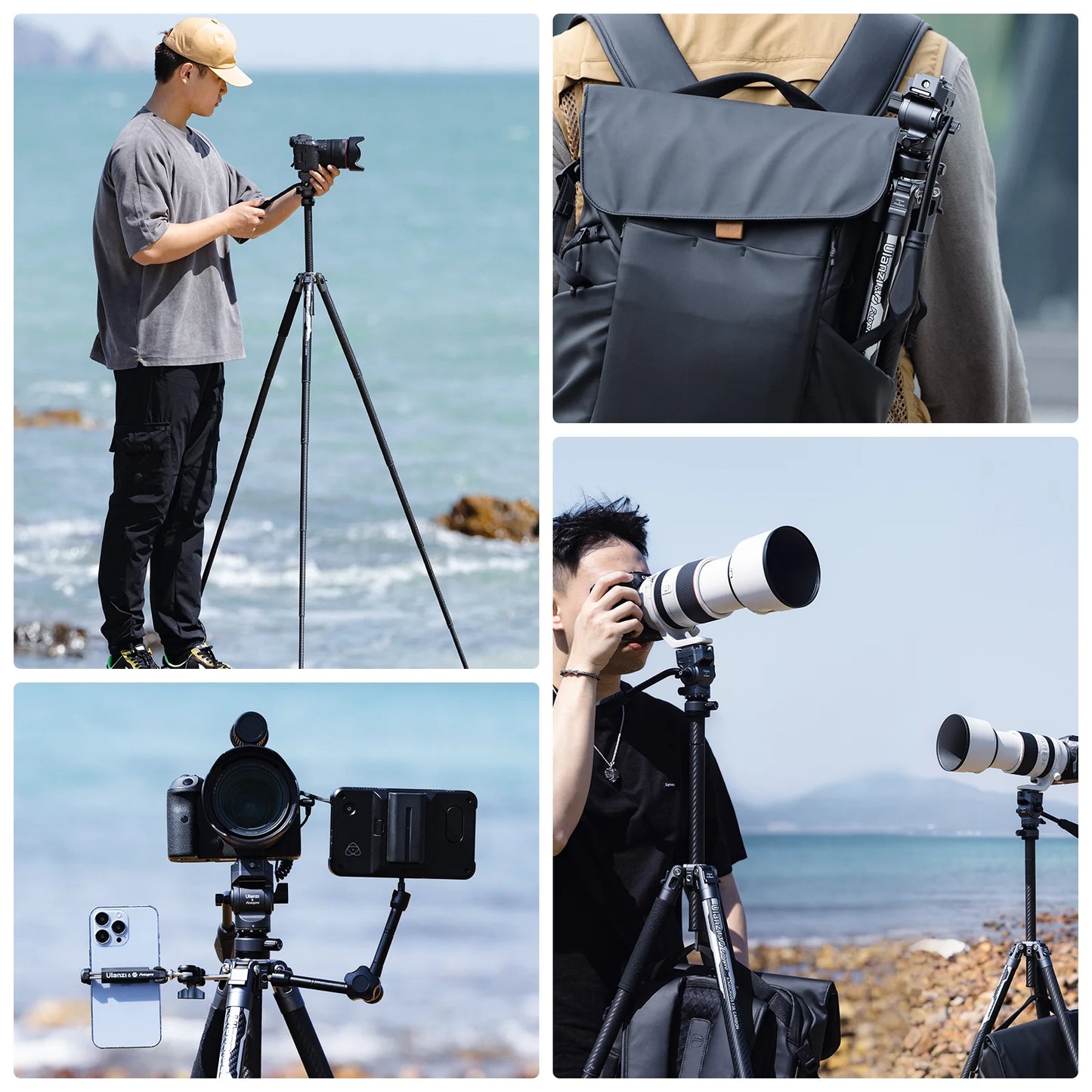 Lightweight Travel Tripod Carbon Fiber Quick Release Plate