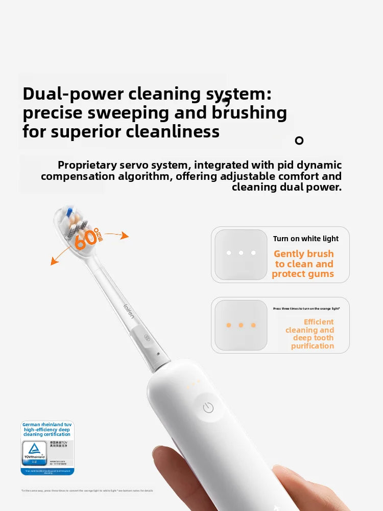 Smart Electric Toothbrush Soft Bristles Rechargeable White