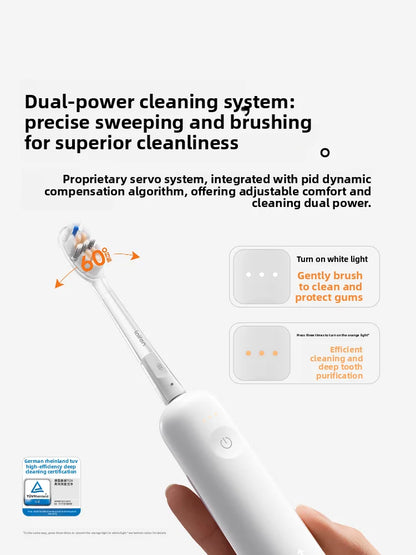 Smart Electric Toothbrush Soft Bristles Rechargeable White