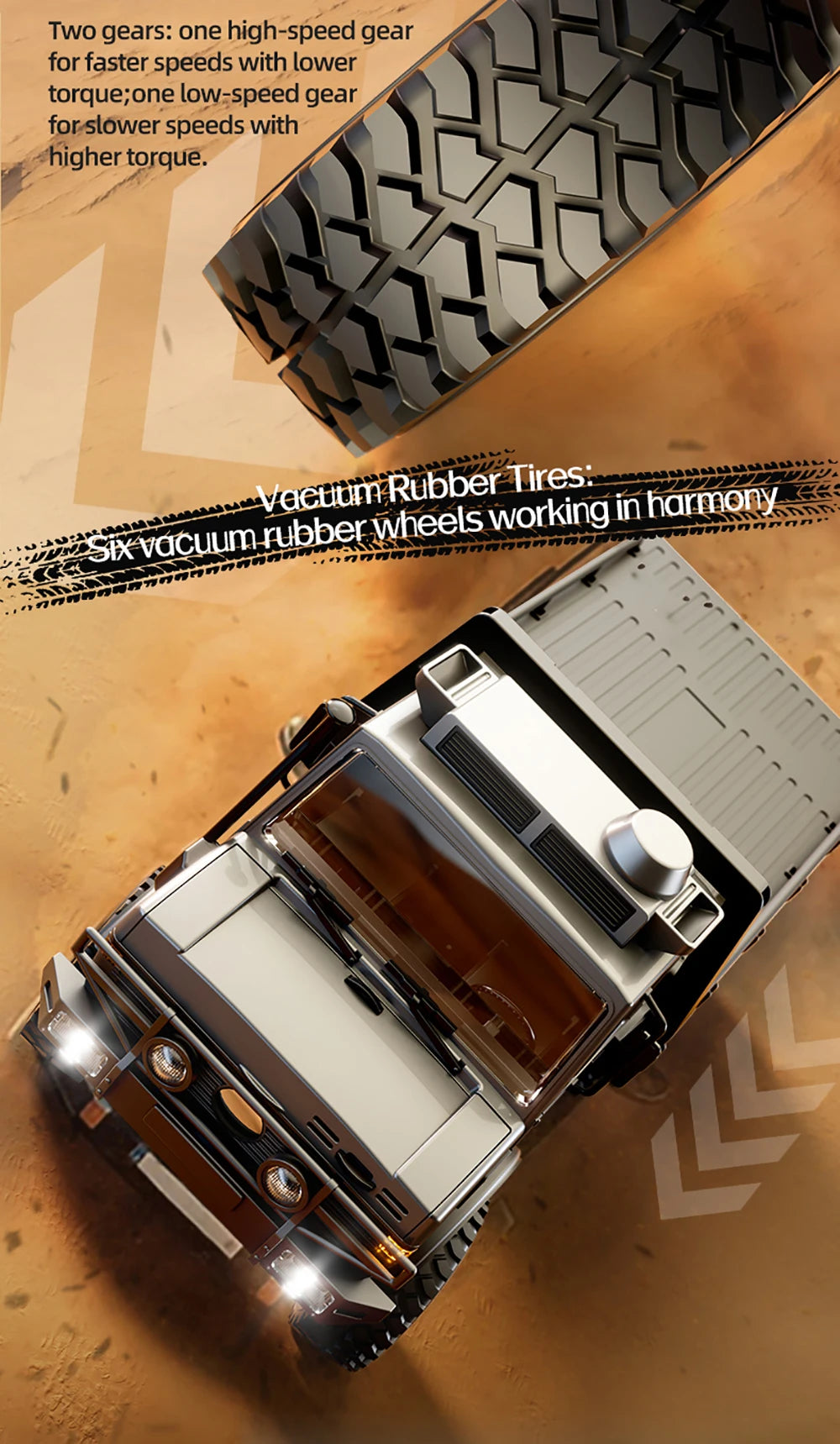 6WD RC Off-Road Transport Truck LED