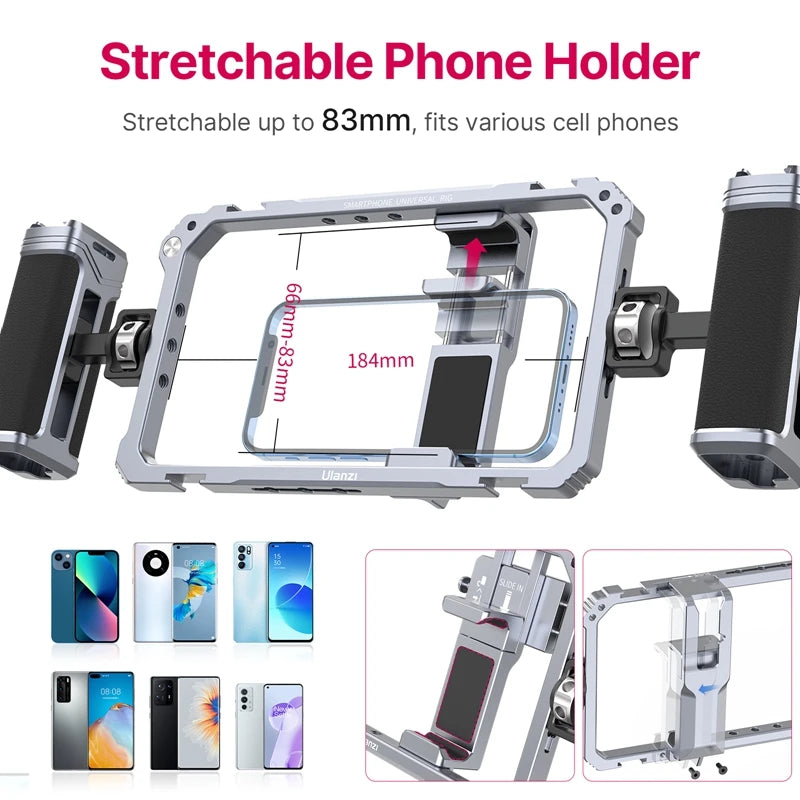 Universal Smartphone Video Rig Cage with Handgrip