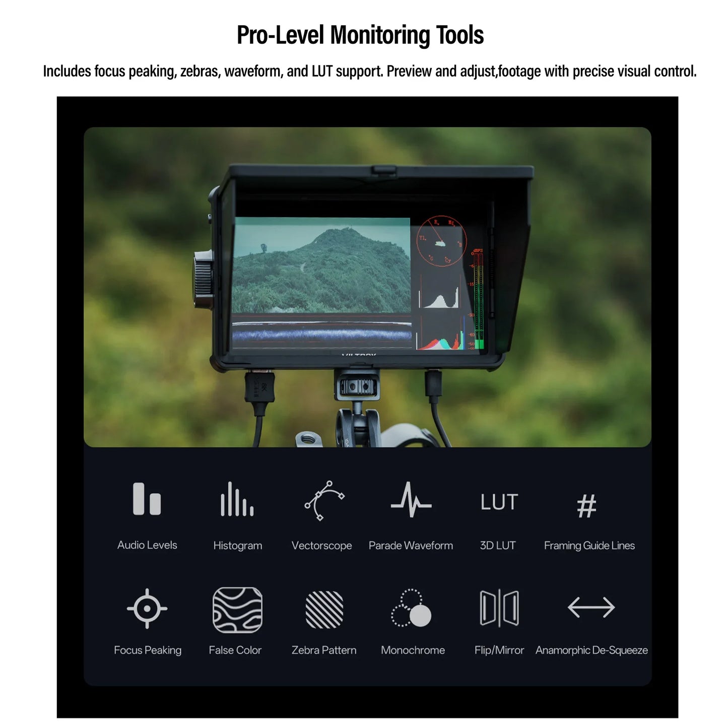 7 Inch High Brightness 2800 Nits Camera Field Monitor