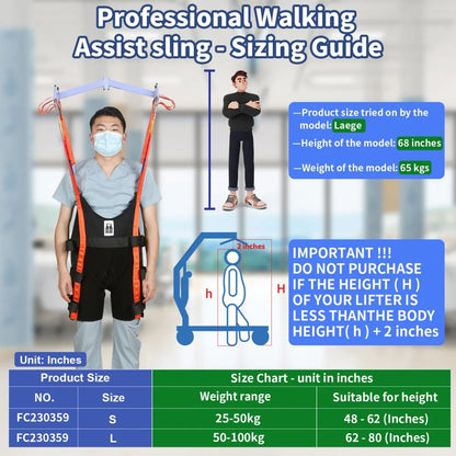 Professional Large Walking Assist Lift Sling Hoist 500lbs