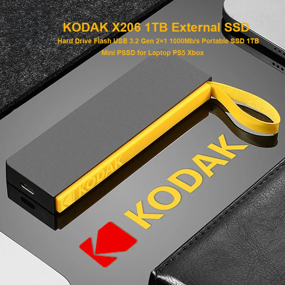 KODAK High-Speed 1TB USB 3.2 Flash SSD Portable Storage