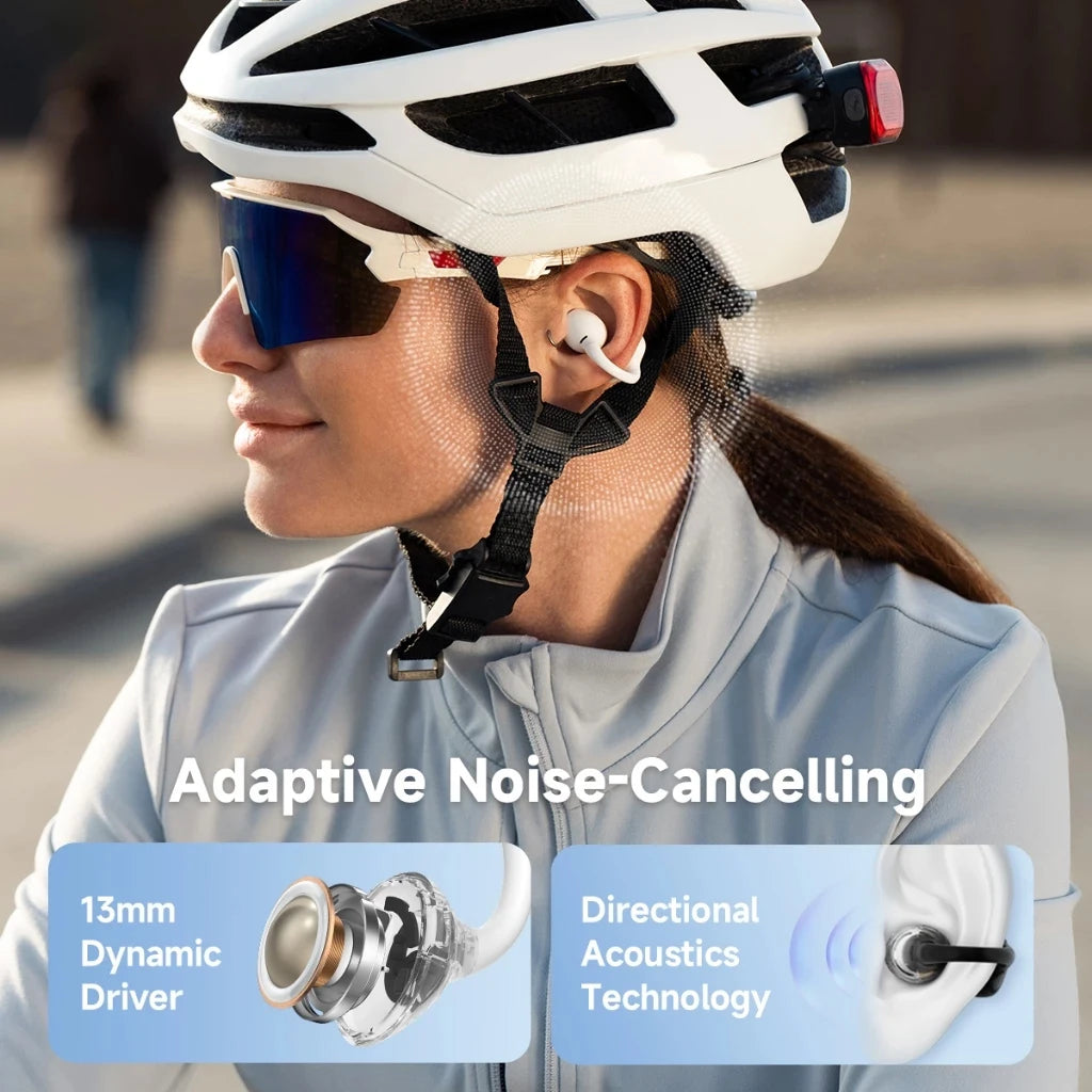 Black Open-Ear Earphones with Multipoint & Long Battery
