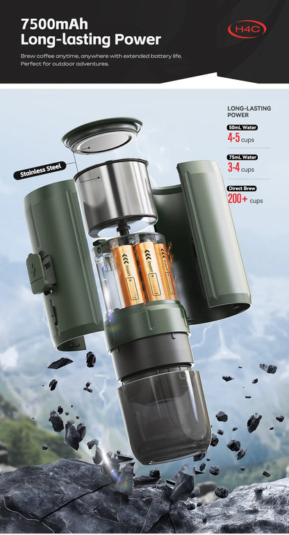 Rugged Portable Espresso Maker for Travel and Outdoor Use