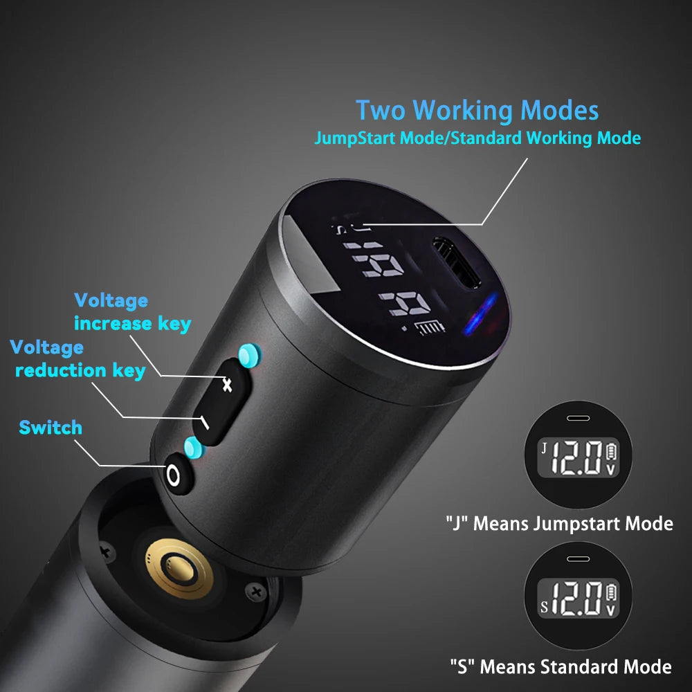 Cordless Tattoo Machine Kit Powerful Motor