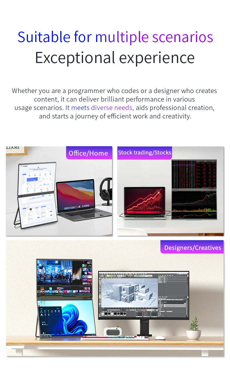 16" Portable Dual Screen Monitor 2.5K USB-C HDMI