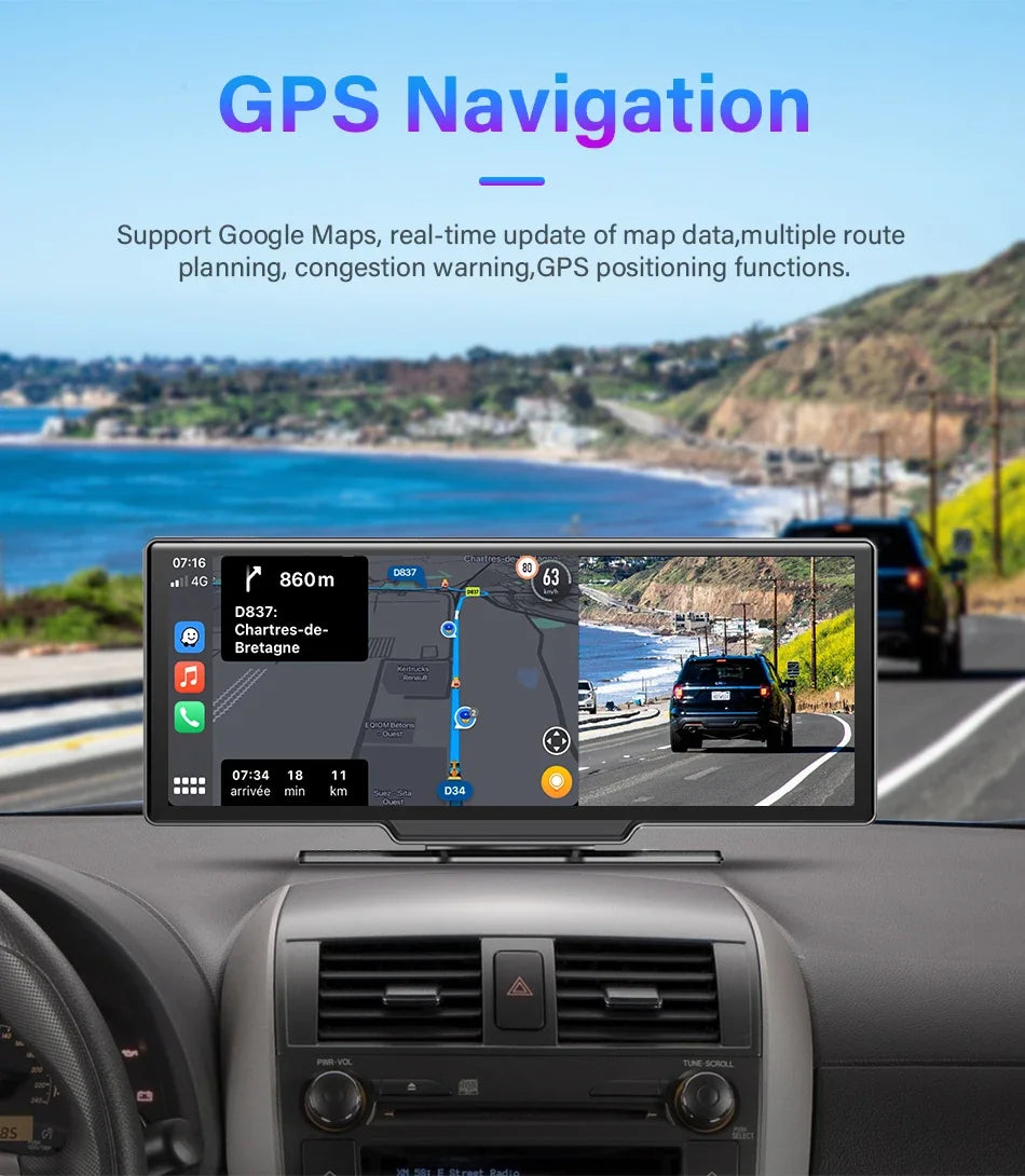 10.26 Inch 4K Dash Cam Rear Camera 64G