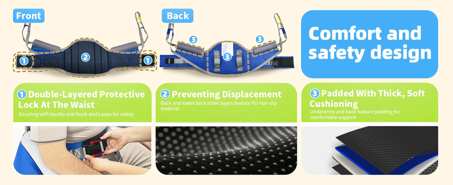 Large Padded Standing Assist Lift Sling Rehabilitation Aid