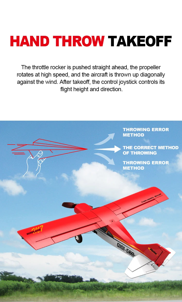 Red 4CH Brushless RC Plane with Fixed Wing