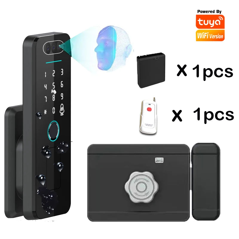 Smart Door Lock 3D Face Recognition WiFi 1 Battery Remote