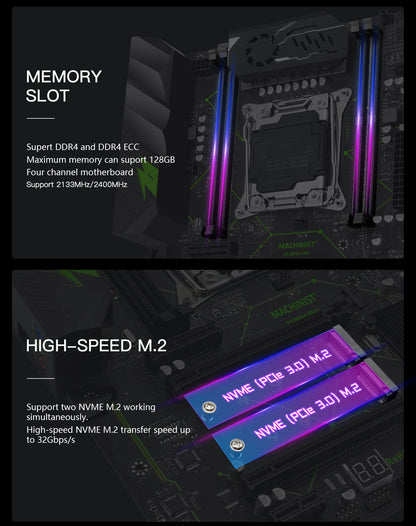 X99 Motherboard Set with Xeon CPU and 16GB DDR4 RAM