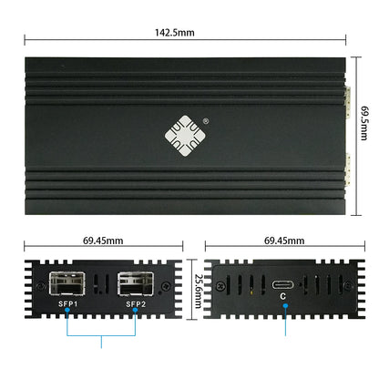 Dual-Port 10G SFP+ USB4 Thunderbolt Ethernet Adapter