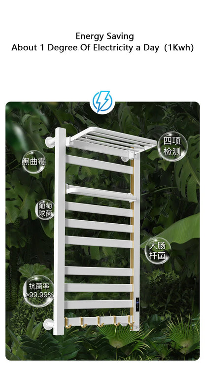 Smart Black Heated Towel Rack