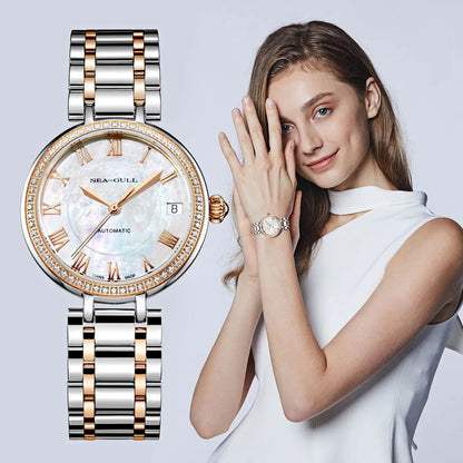 Ladies Automatic Mechanical Watch with Sapphire Crystal Glass
