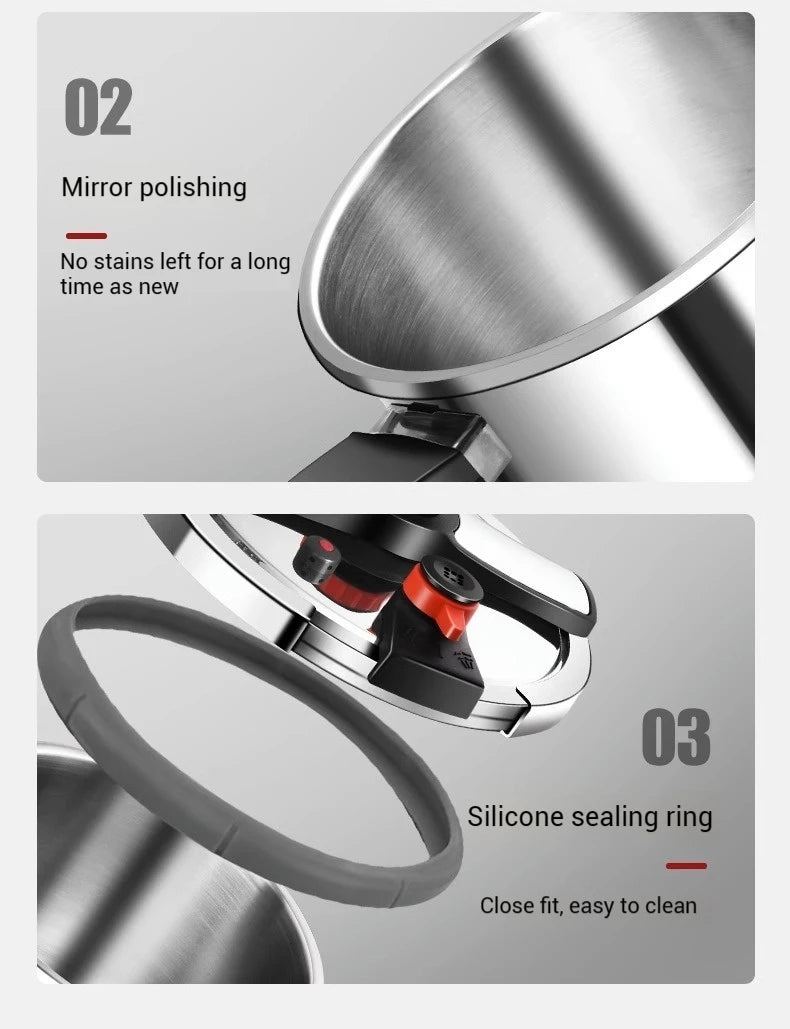 Large Capacity 10L Adjustable Pressure Cooker Stainless Steel