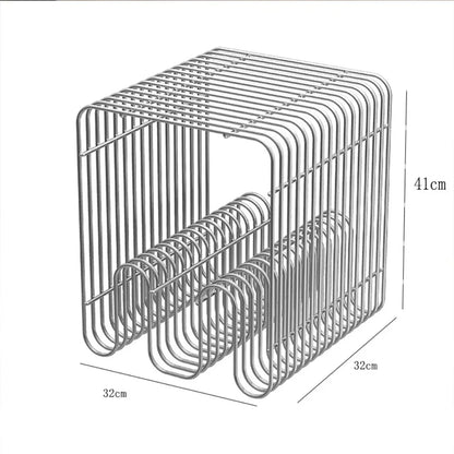 Black Nordic Metal Coffee Table with Storage Rack