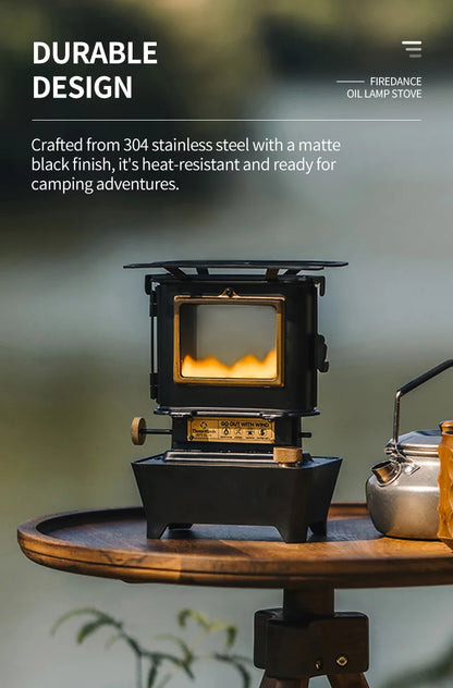 Retro Silver Outdoor Lantern Oil Lamp Stove for Camping & Hiking