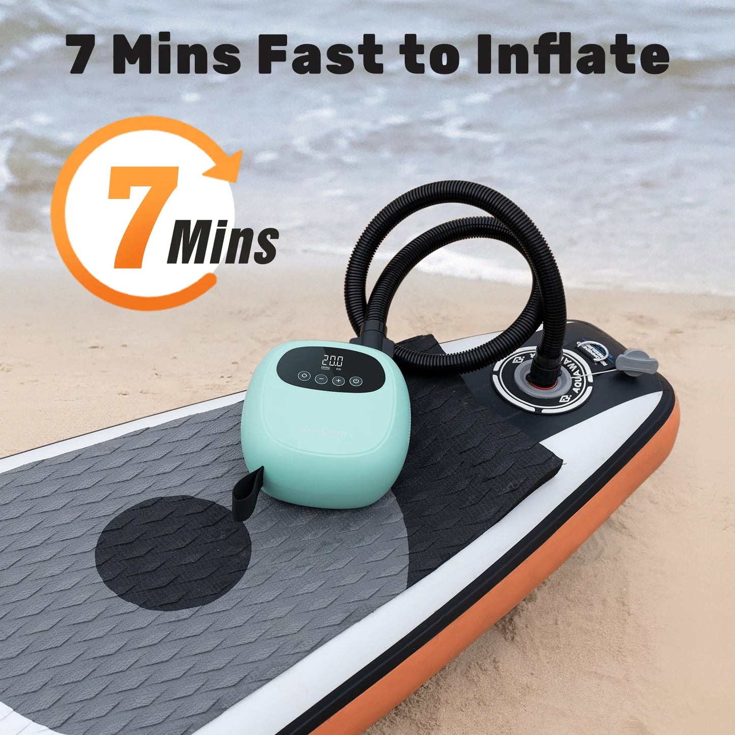 Inflatable Paddle Board Pump with 2600mAh Battery for Fast Inflation