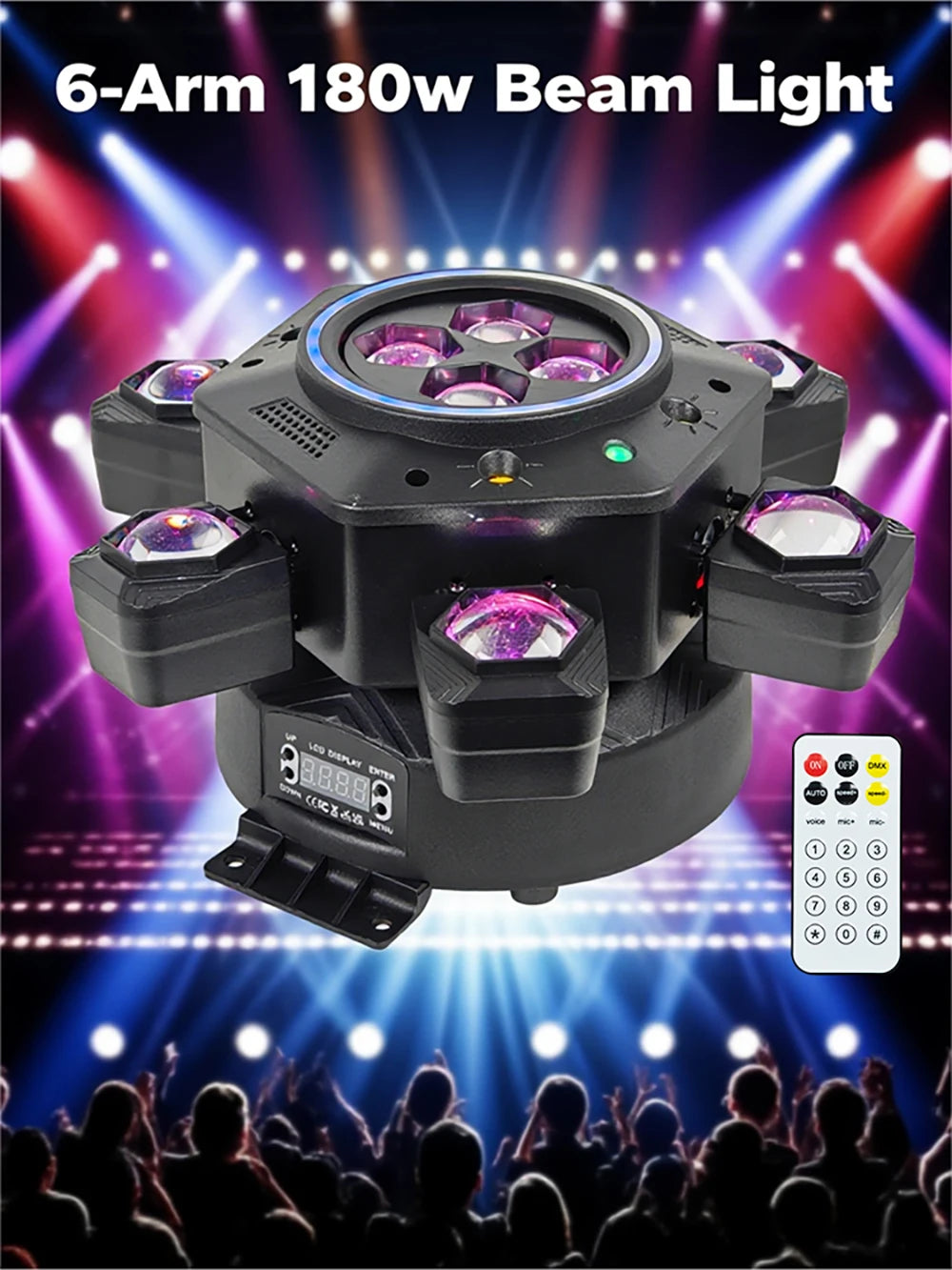 Rotating 180W Disco Beam Light with Laser & Flash