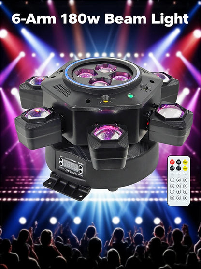 Rotating 180W Disco Beam Light with Laser & Flash