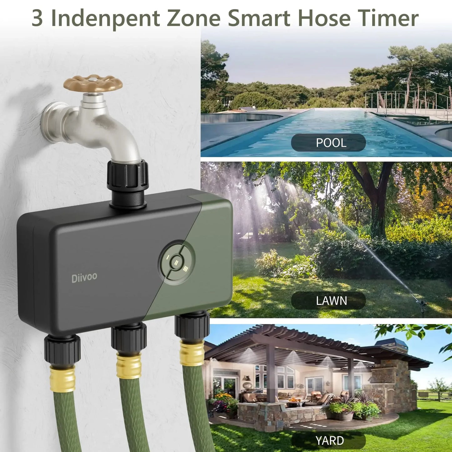 3-Zone BSP WiFi Sprinkler Controller for Garden Irrigation