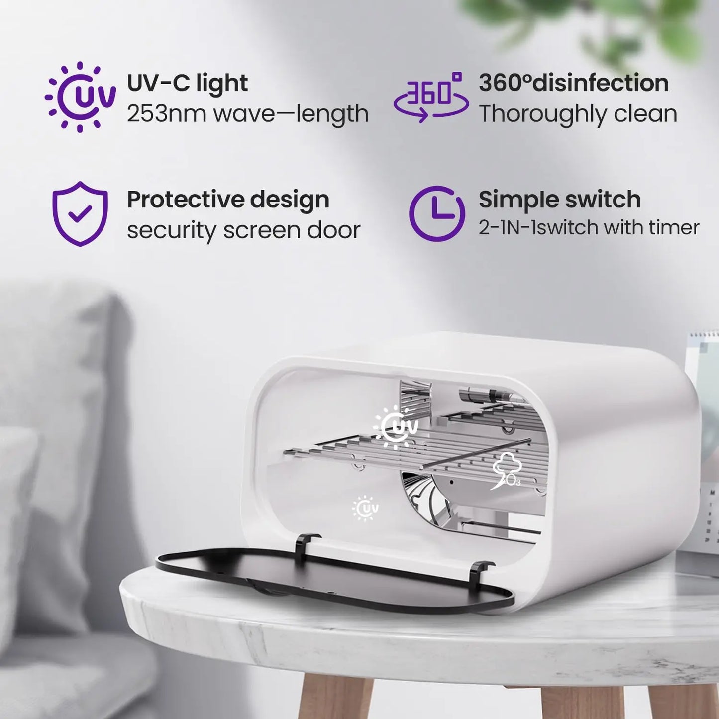 Single Shelf UV Ozone Sterilizer Cabinet