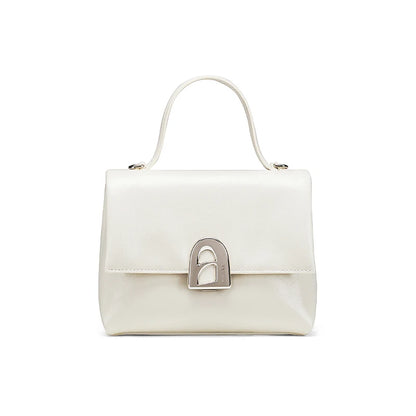 Small A-Line Leather Handbag Ivory