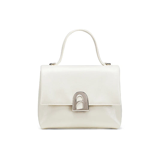 Small A-Line Leather Handbag Ivory