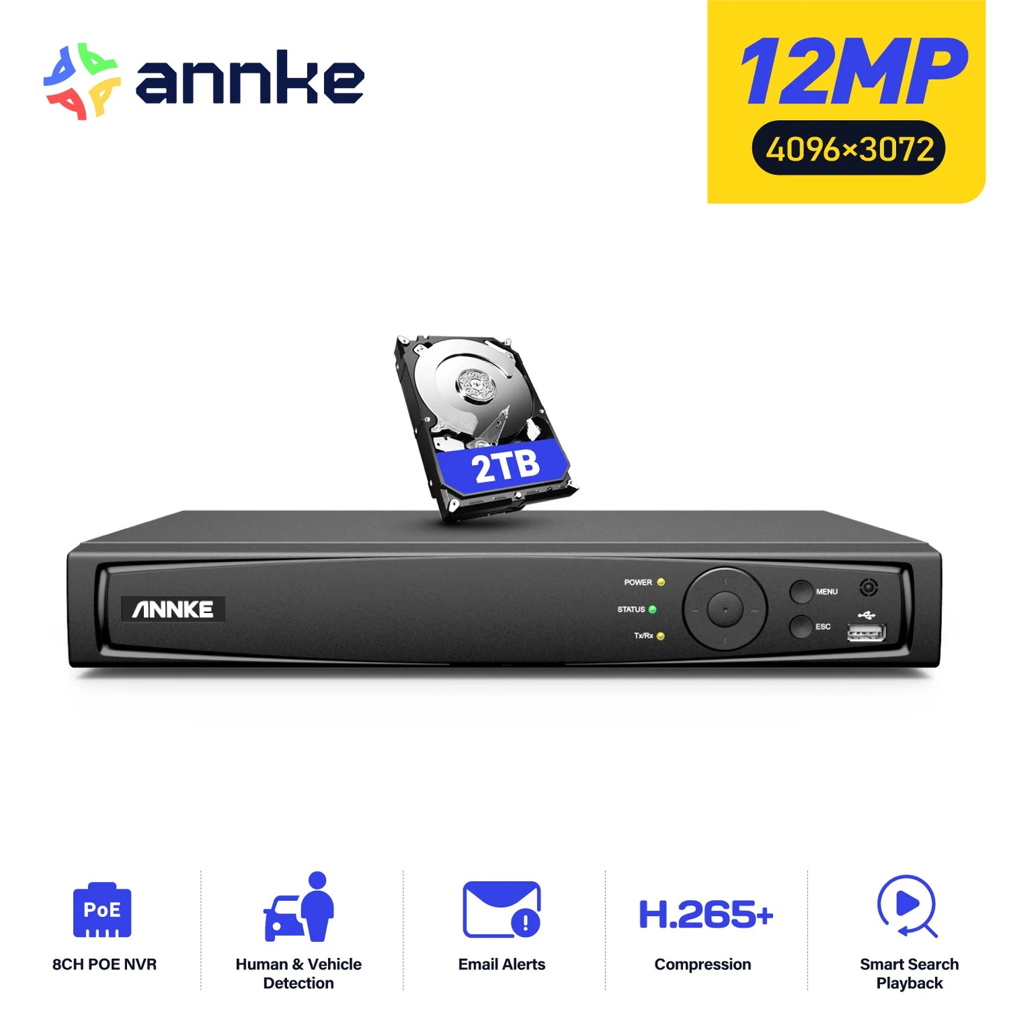 12MP 8CH PoE Network Video Recorder