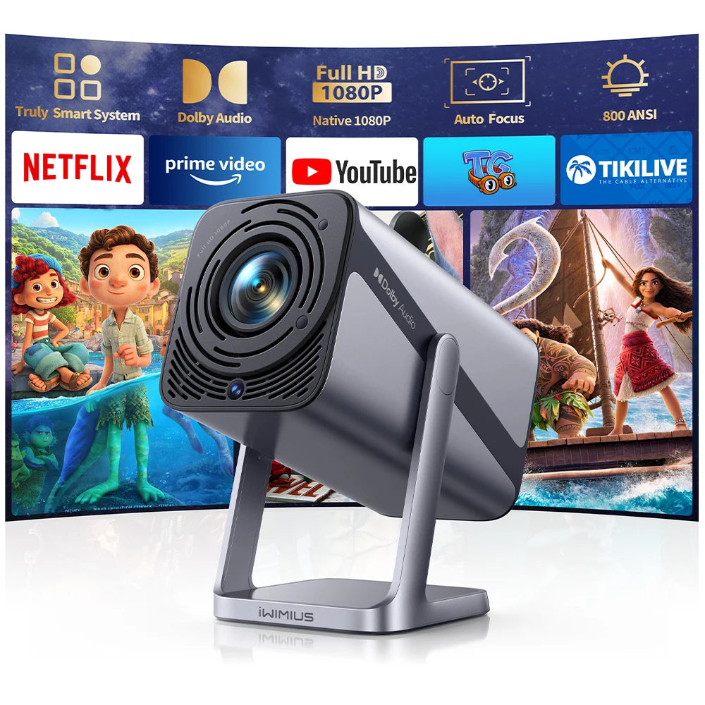 4K Portable Projector with Auto Focus and WiFi6
